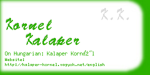 kornel kalaper business card